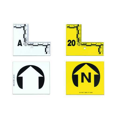 Forensics Source L-Shaped Flat ID Markers 1-20 Yellow,