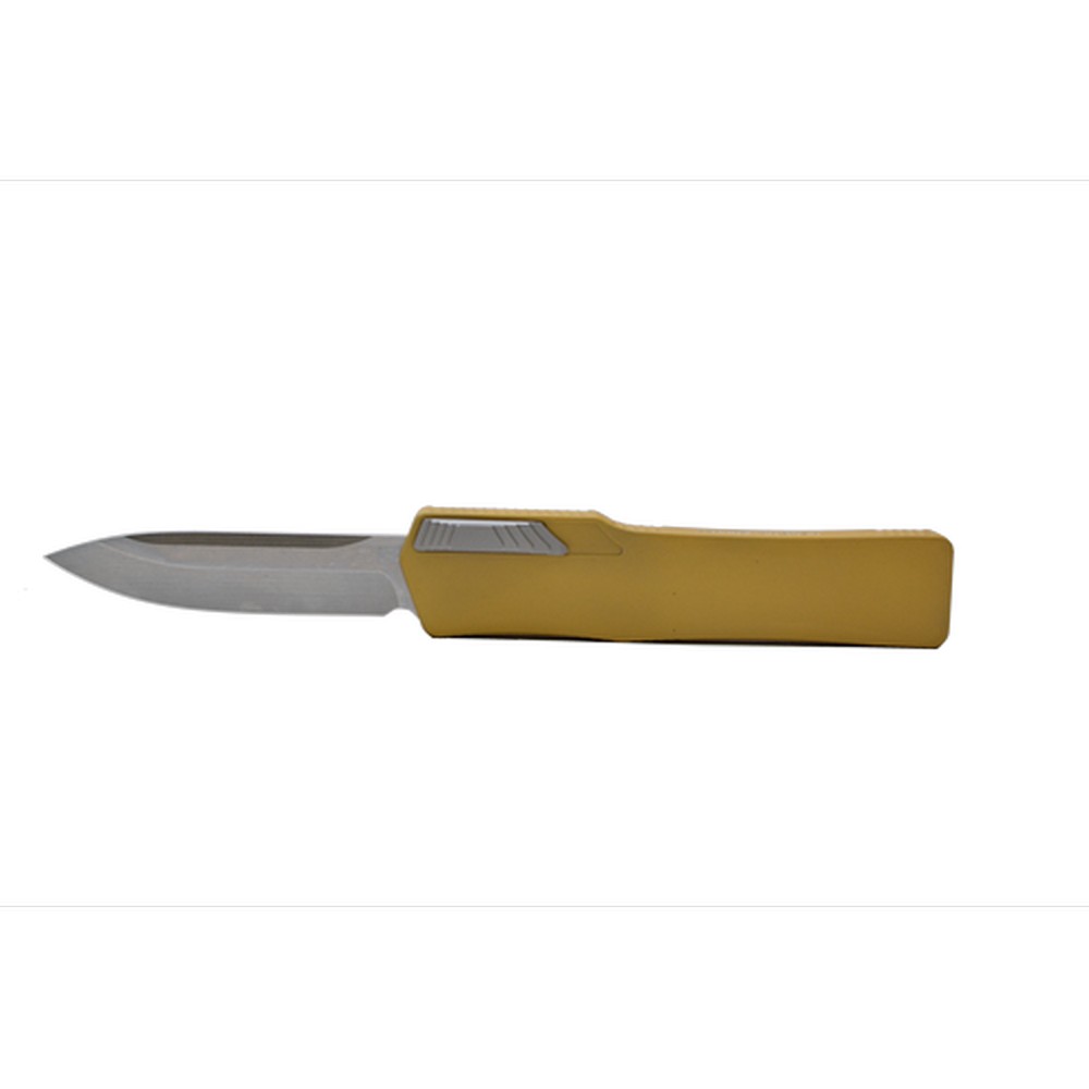 Heretic Knives Cleric Auto Knife D/A Tan Clip Point Stonewashed