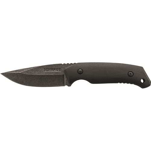 Schrade Fixed Blade 8Cr13 High Carbon Stainless Steel Stone Wash Drop Point Blade Full Tang Smooth G