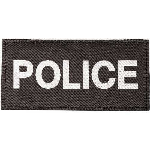 Police Patch (White On Black)